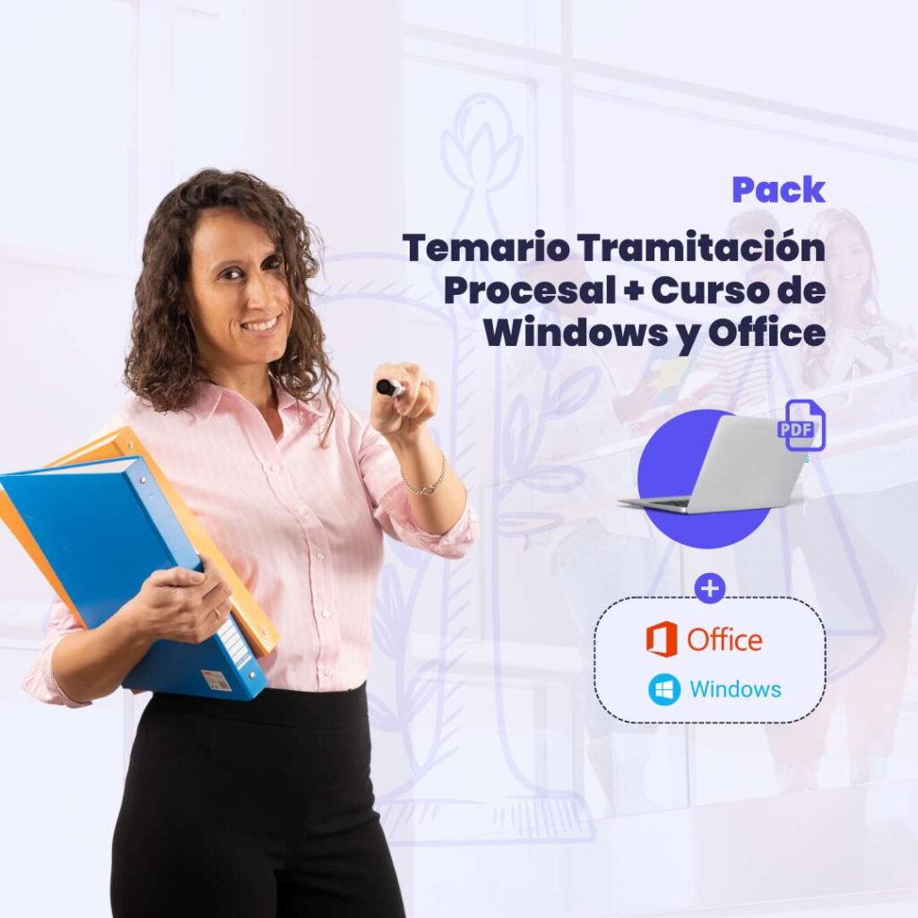 pack curso windows y office + temario tramitacion procesal